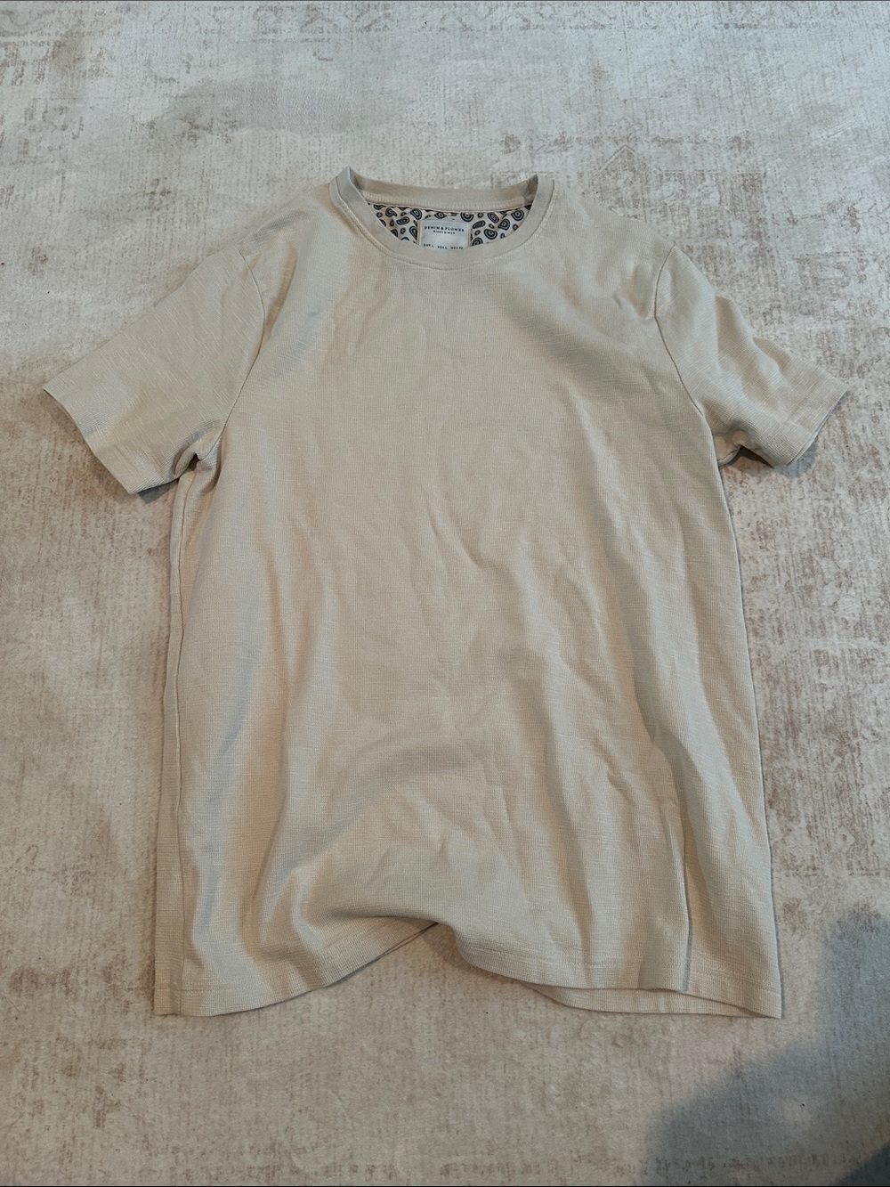 Denim & Flower Cream Short Sleeve Knit Tee